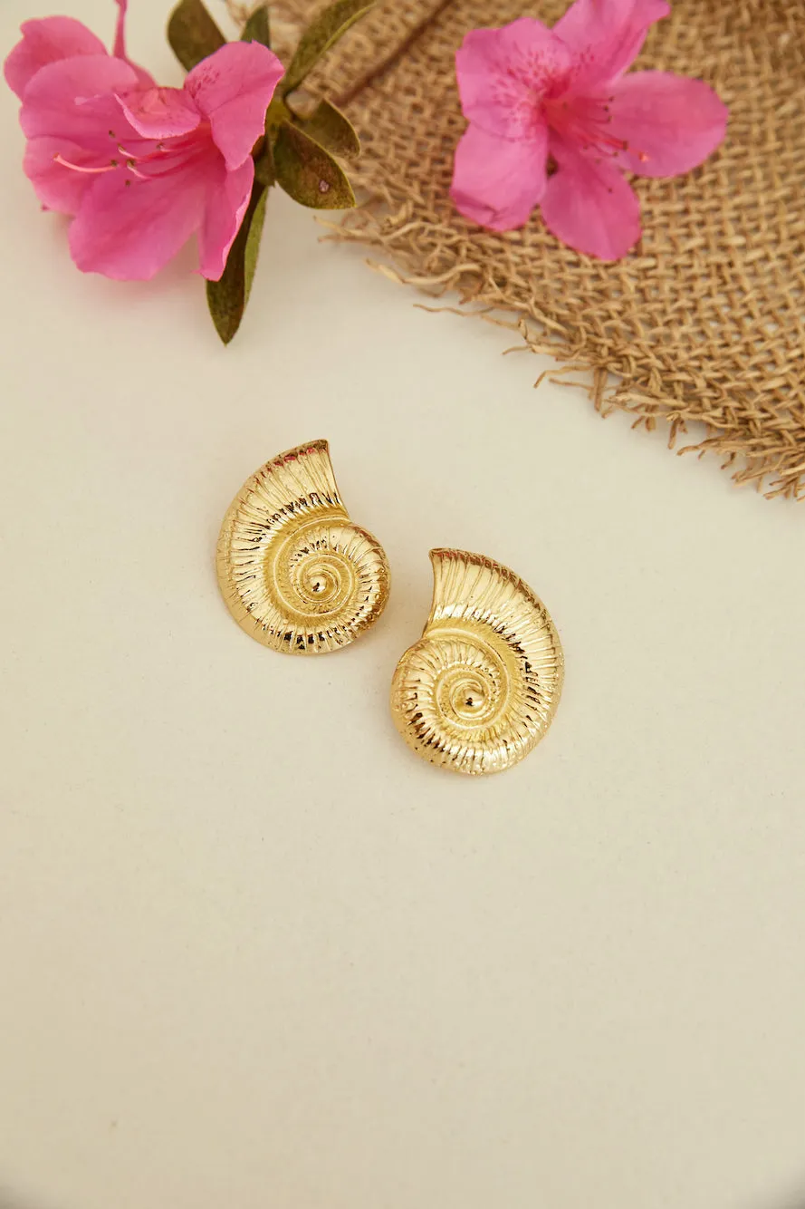 18k Gold Plated Shells Of The Sea Earrings