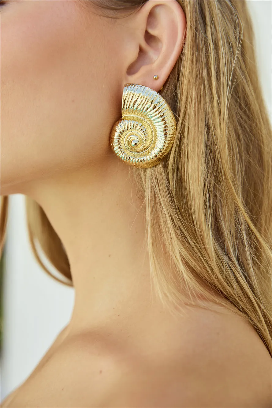 18k Gold Plated Shells Of The Sea Earrings