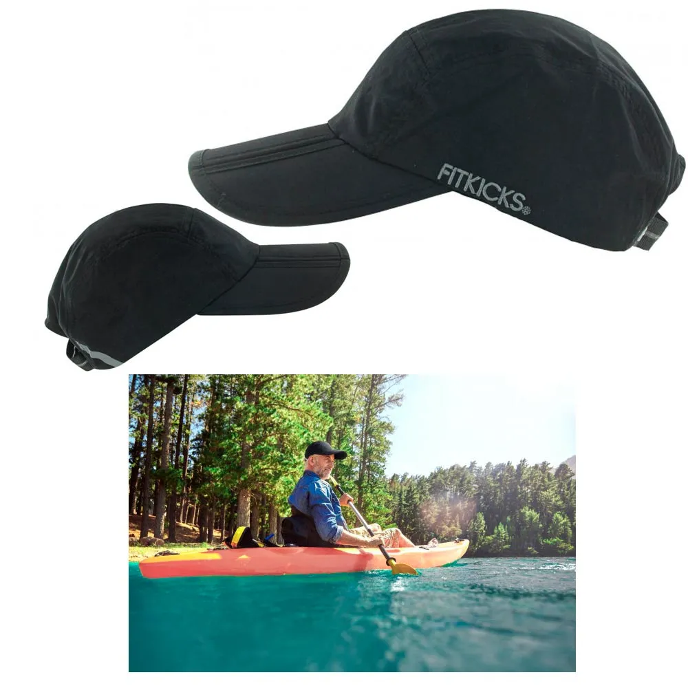 2 FitKicks Folding Baseball Cap Hat Pocket Visor Fishing Hiking One Size UPF 50 