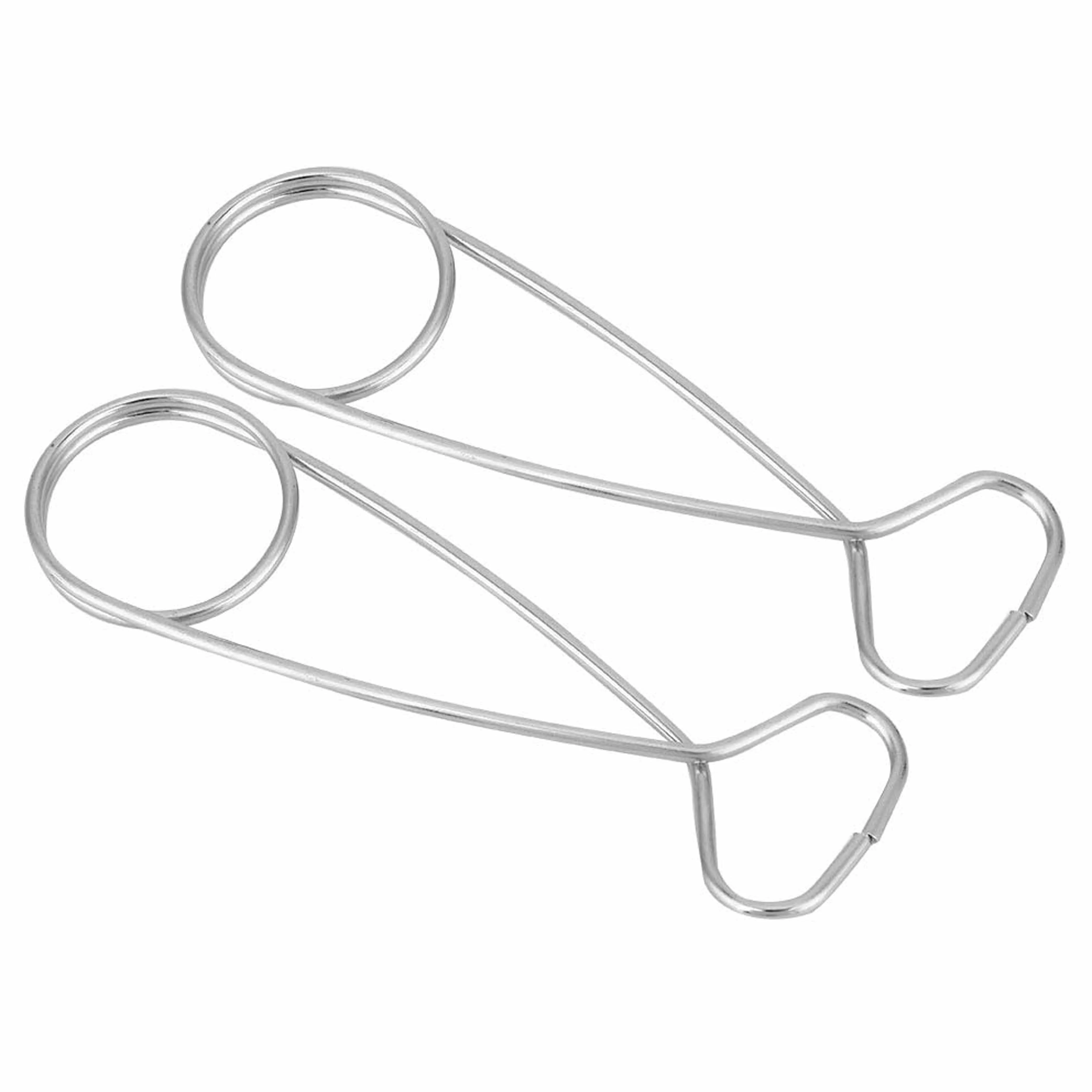 2 Pc Camping Fish Mouth Spreader Jaw Hanging Pot Hanger Hook Stainless Steel 8"
