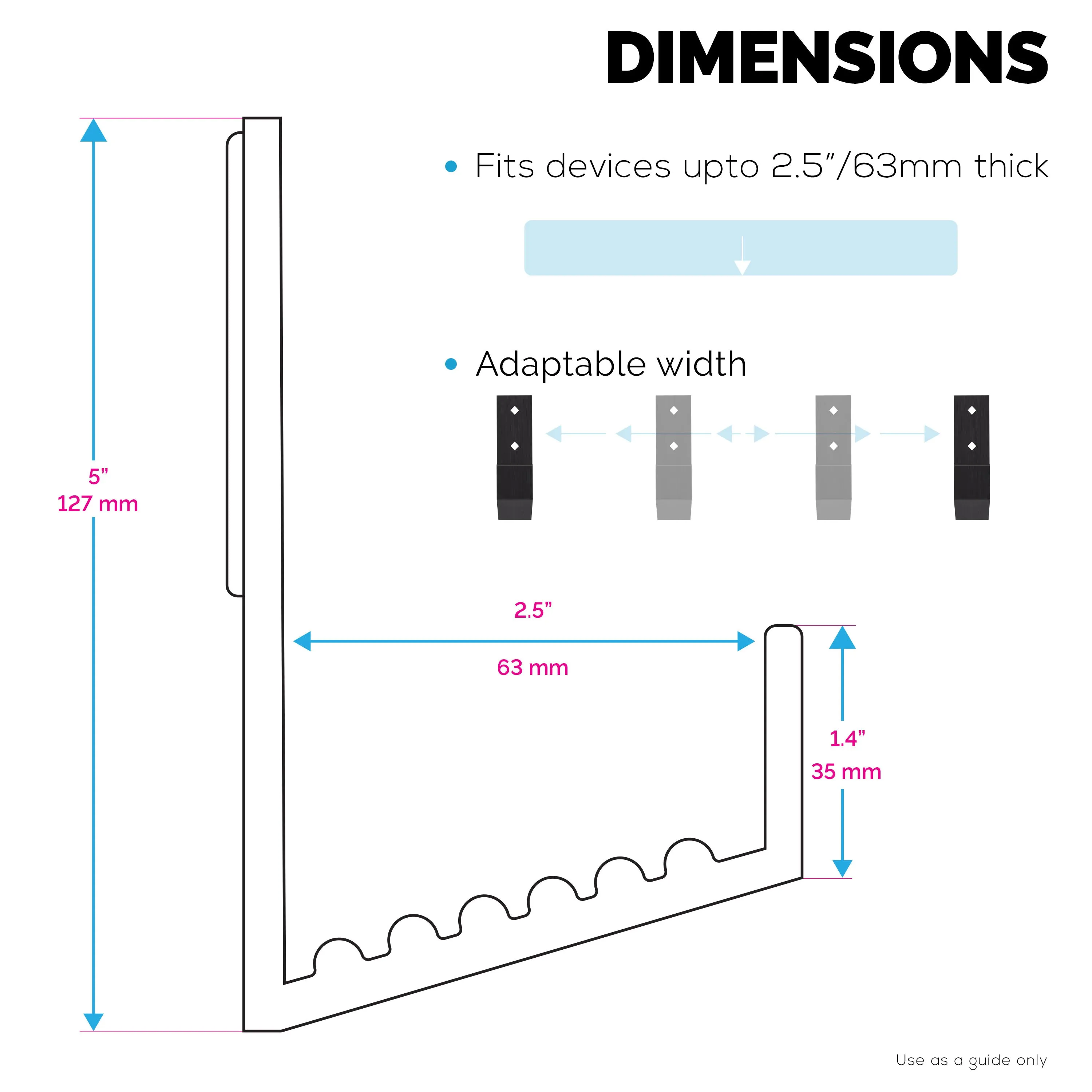2.5" Cable Box Wall Mount Hanger Holder, Adhesive & Screw-In, for Routers, Laptops, Modem, Mesh Wifi, Apple TV, Network Switch & More