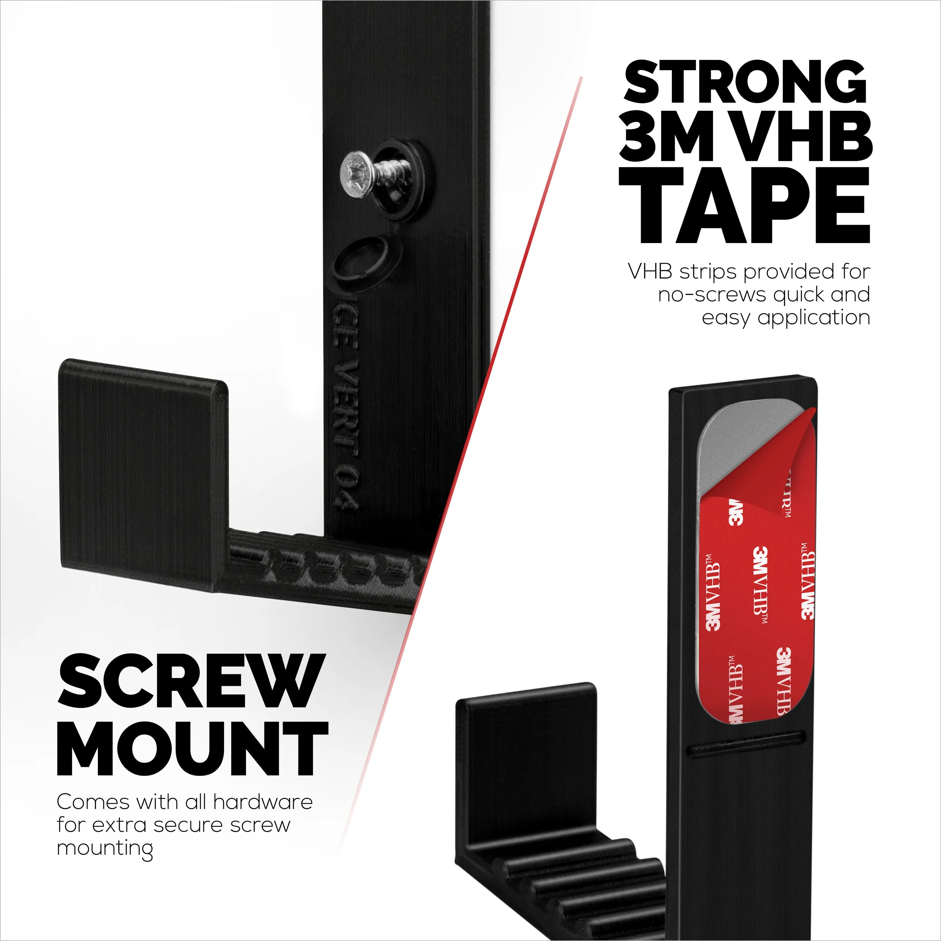 2.5" Cable Box Wall Mount Hanger Holder, Adhesive & Screw-In, for Routers, Laptops, Modem, Mesh Wifi, Apple TV, Network Switch & More
