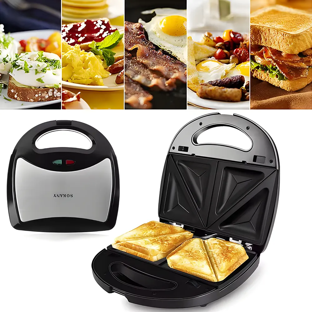 3-In-1 None-Stick Electric Grilled Toaster And Waffle Maker Machine P24-5-1