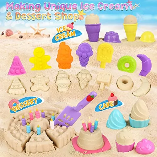 46 pieces sand toys - sandbox toys beach toys kids