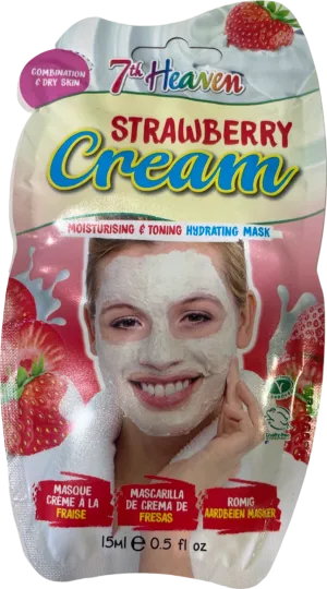 7th Heaven Strawberry Cream Moisturising & Toning Hydrating Mask 15ml