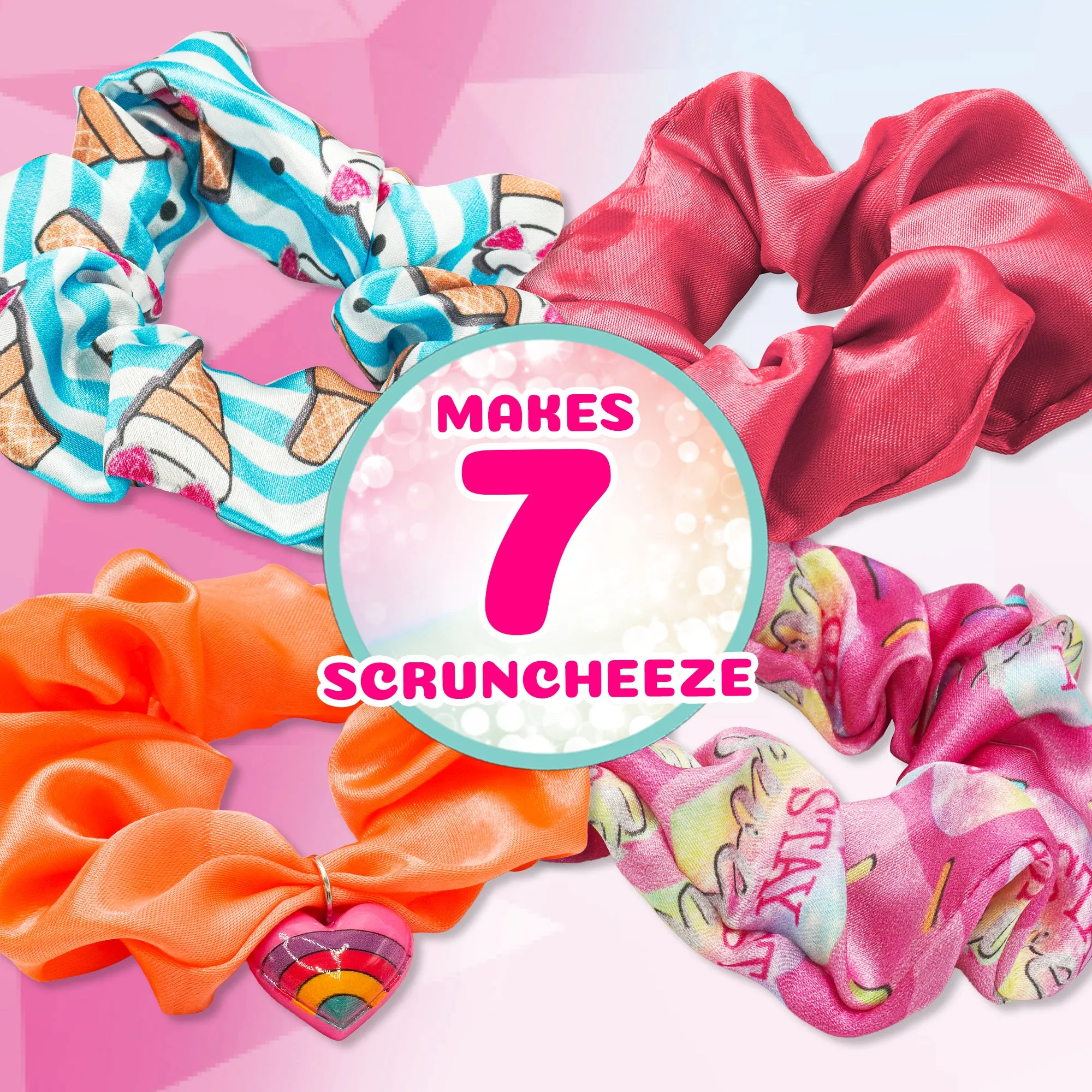 ACTIVITY KINGS ILY Scrunchie Loom Sweet Style Kit Make 4 Trendy Colorful Scrunchies Packs, for Girl Aged 6  
