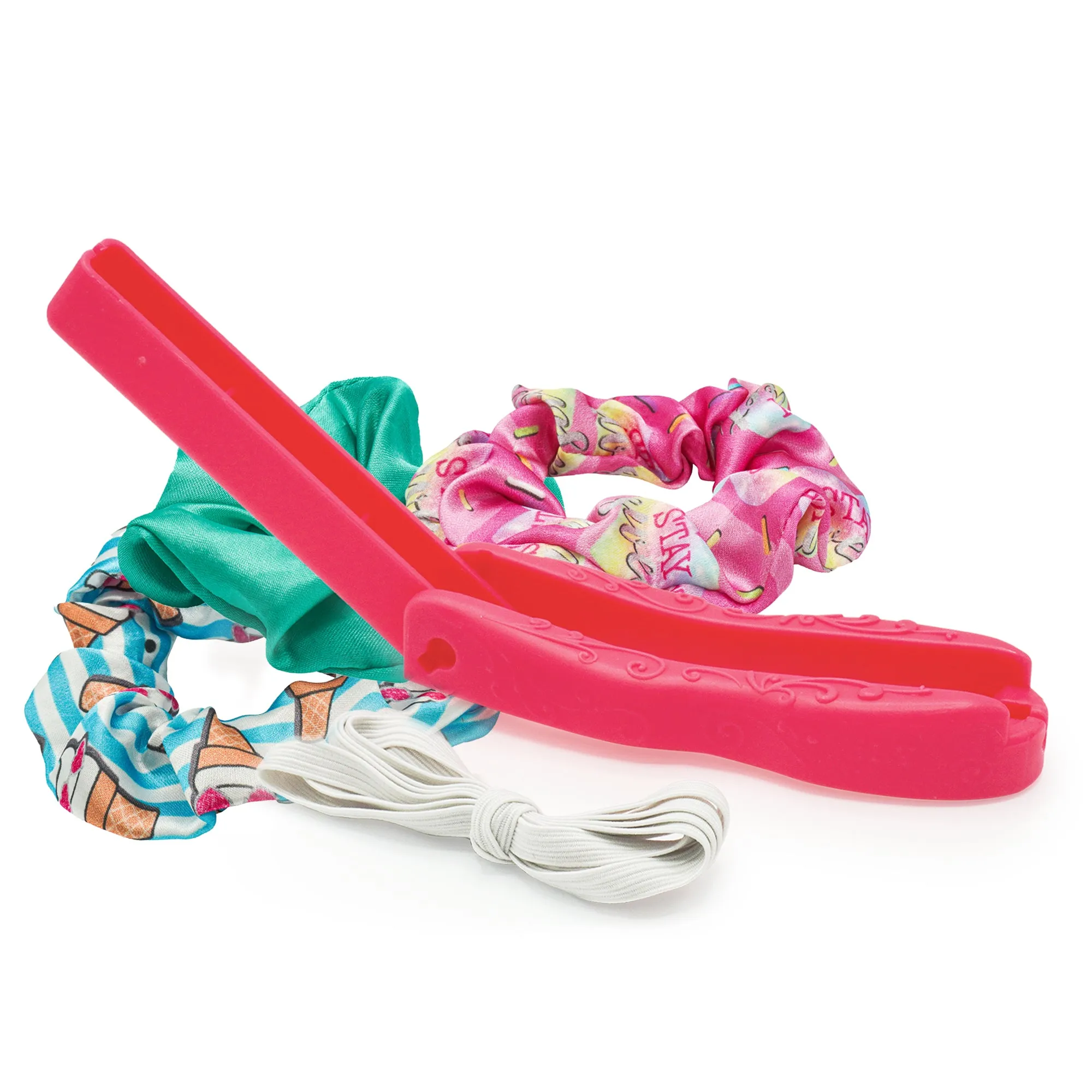 ACTIVITY KINGS ILY Scrunchie Loom Sweet Style Kit Make 4 Trendy Colorful Scrunchies Packs, for Girl Aged 6  