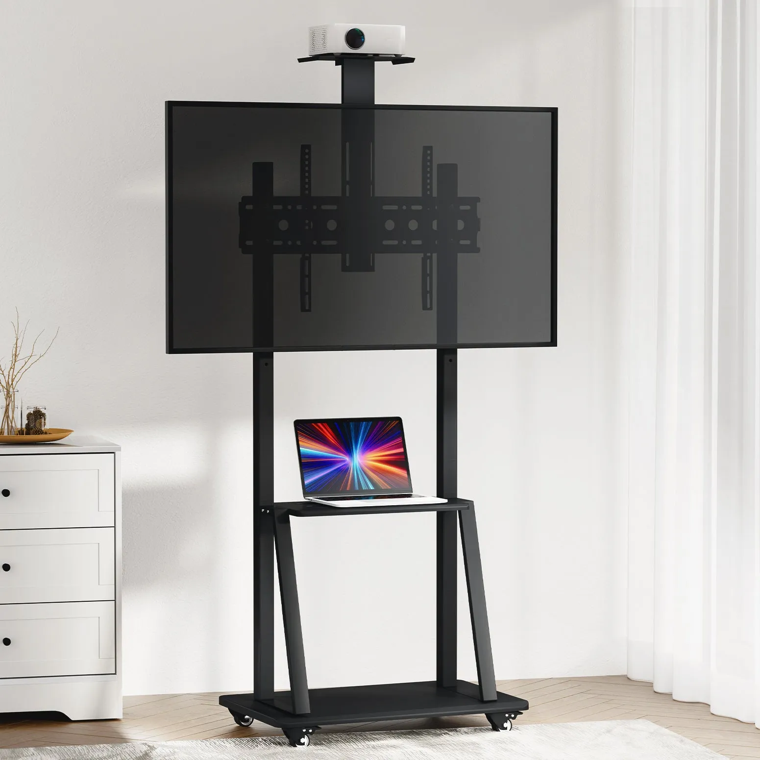 Adjustable Mobile TV Stand 32"-75" with Storage, Artiss