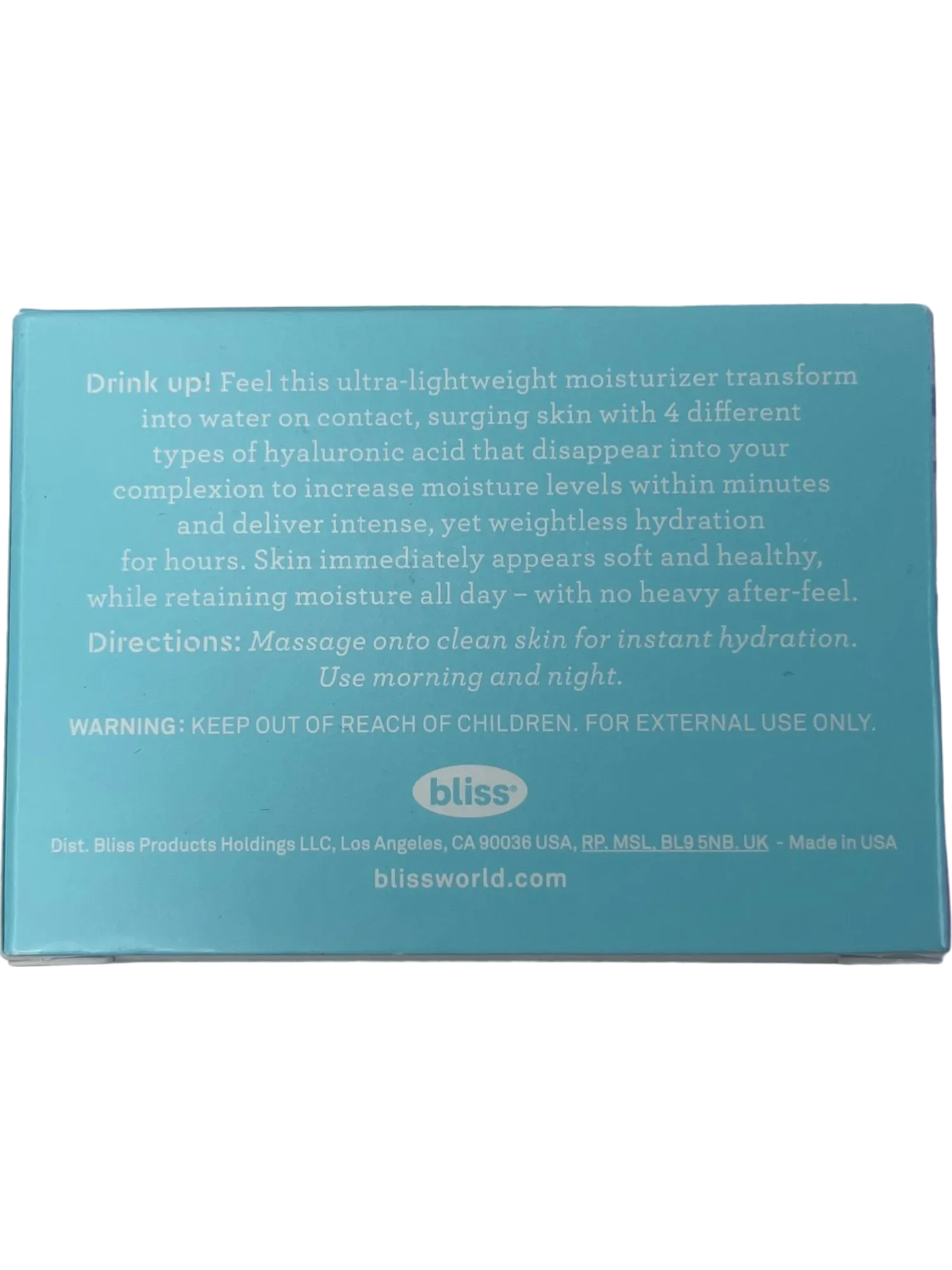 Bliss Hydrating Cream-to-Water Hydrator for All Skin Types 1.7oz