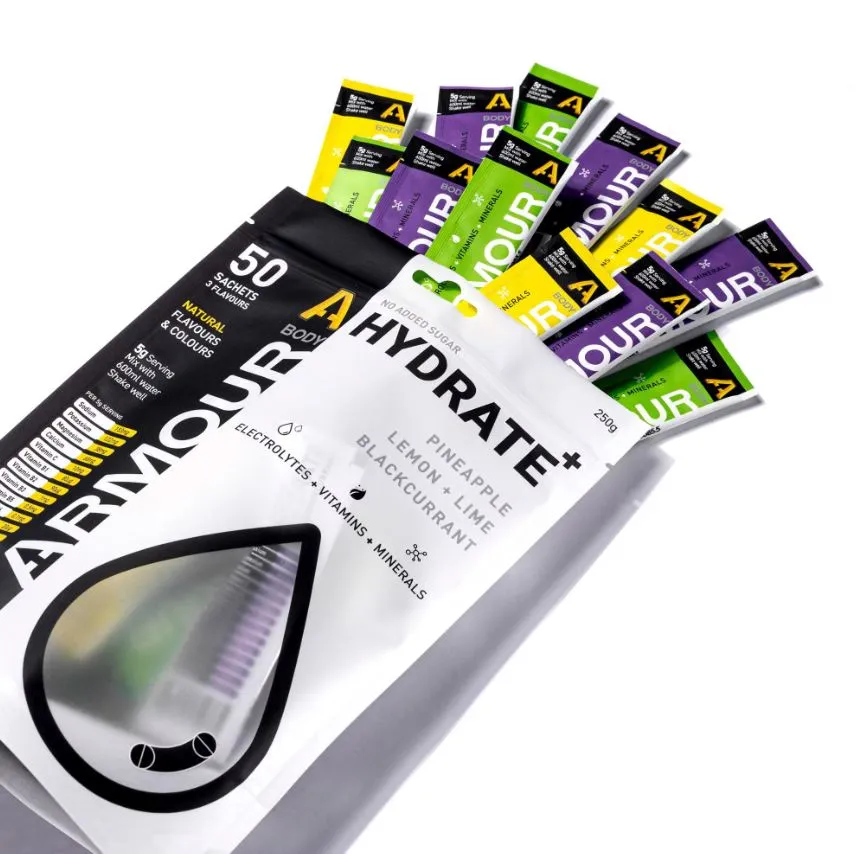 Body Armour Hydrate  Hypotonic Sachets (50 Pack) BAHSP50