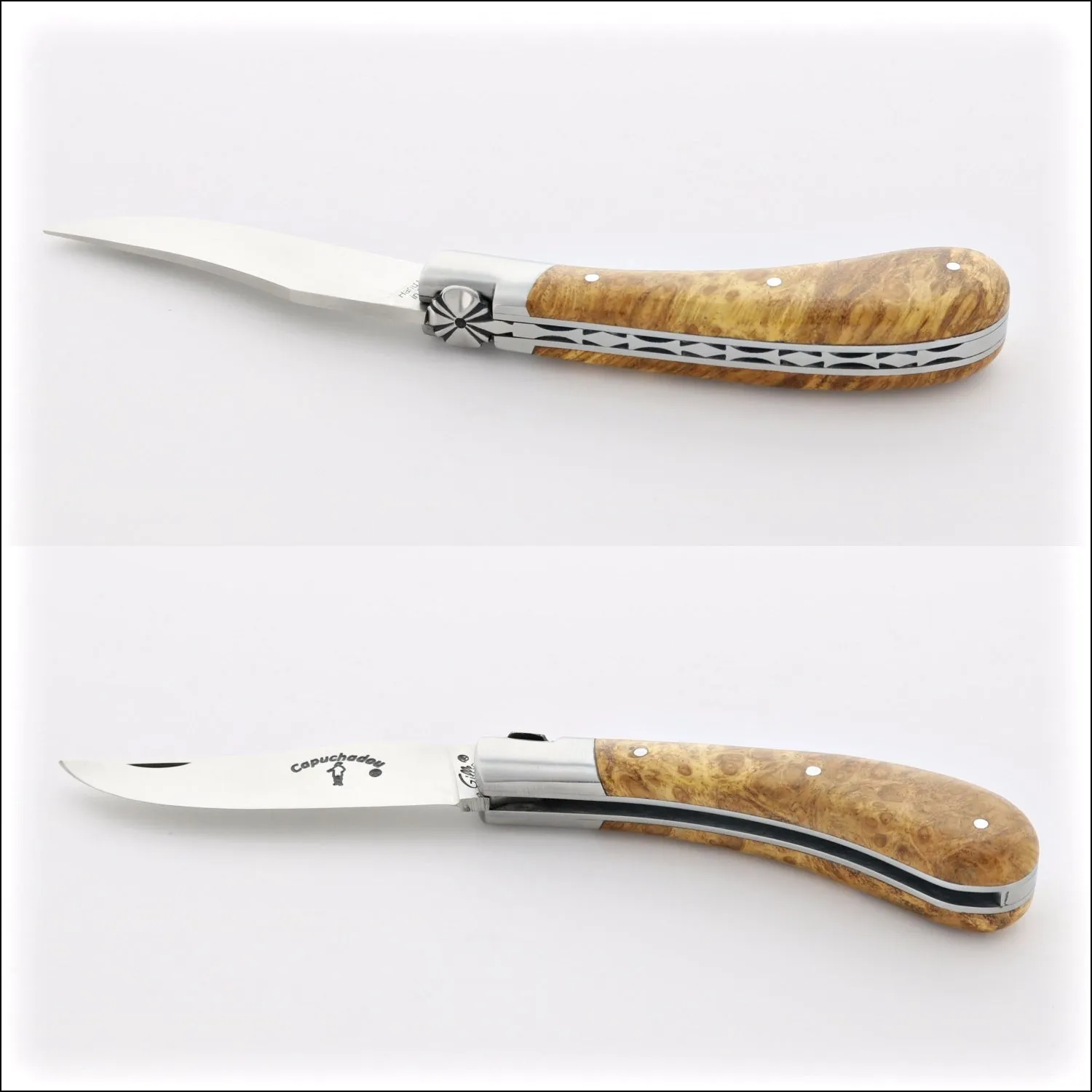 Capuchadou 10 cm Classic Folding Knife Amboyna Burl Handle