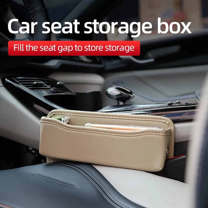 Car Seat Gap Organizer Pu Leather Storage Pocket For Keys Wallet Cup Phone Fits Most Vehicles