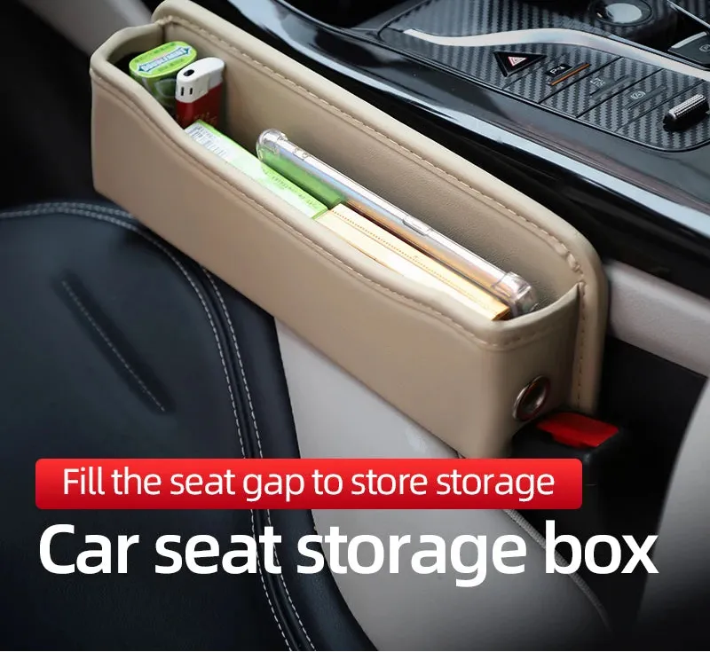 Car Seat Gap Organizer Pu Leather Storage Pocket For Keys Wallet Cup Phone Fits Most Vehicles