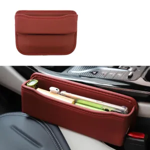 Car Seat Gap Organizer Pu Leather Storage Pocket For Keys Wallet Cup Phone Fits Most Vehicles