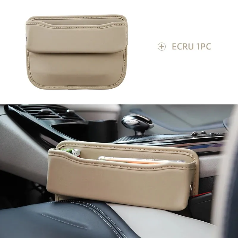 Car Seat Gap Organizer Pu Leather Storage Pocket For Keys Wallet Cup Phone Fits Most Vehicles