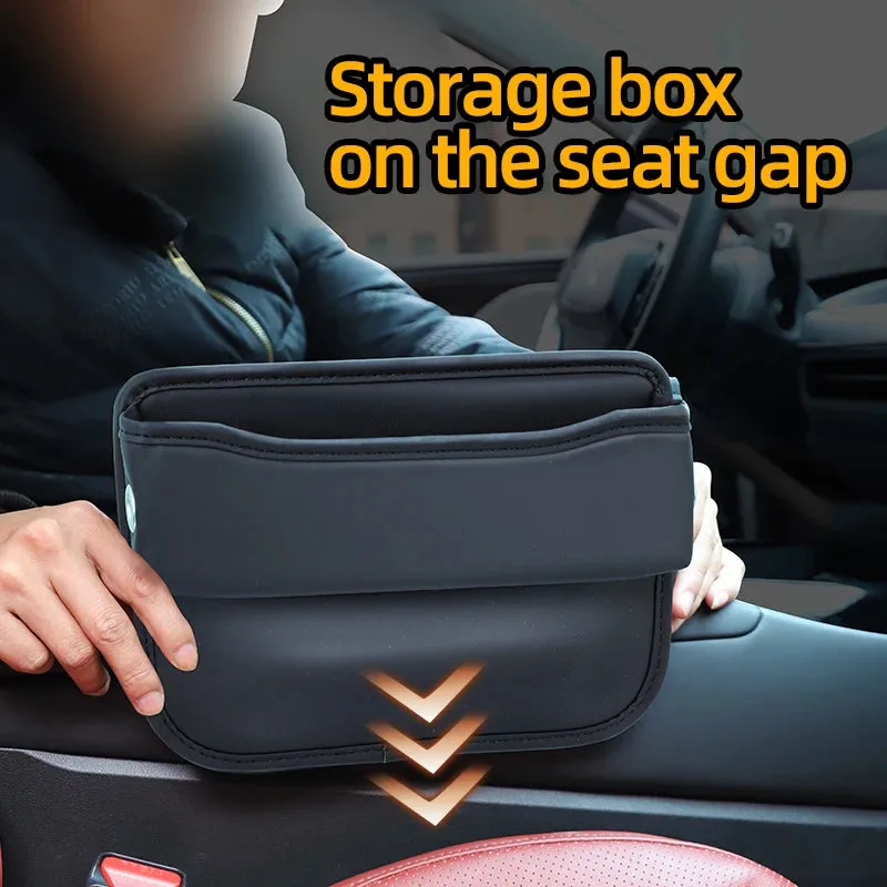 Car Seat Gap Organizer Pu Leather Storage Pocket For Keys Wallet Cup Phone Fits Most Vehicles