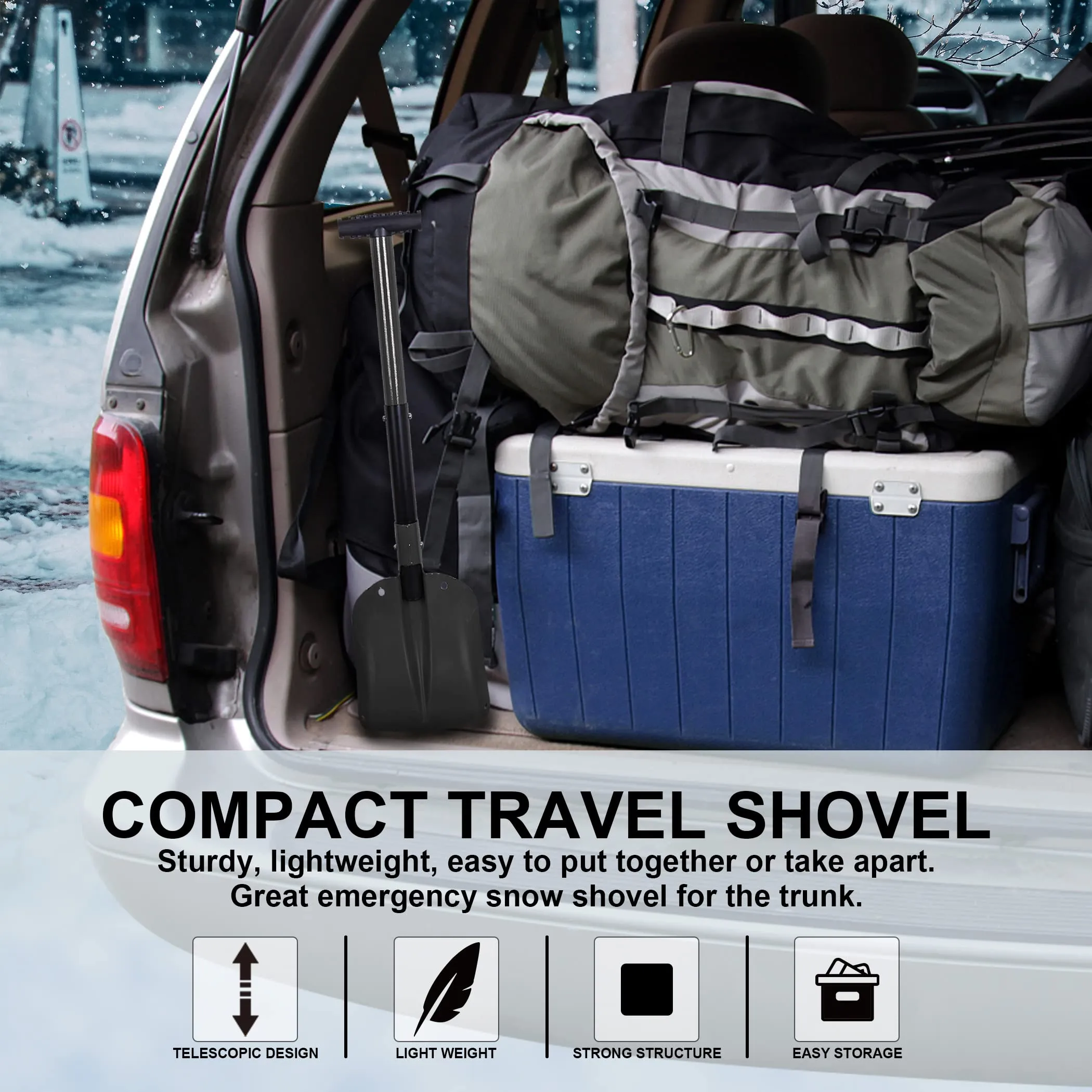 CARTMAN 32.5" Folding Snow Shovel for Emergencies