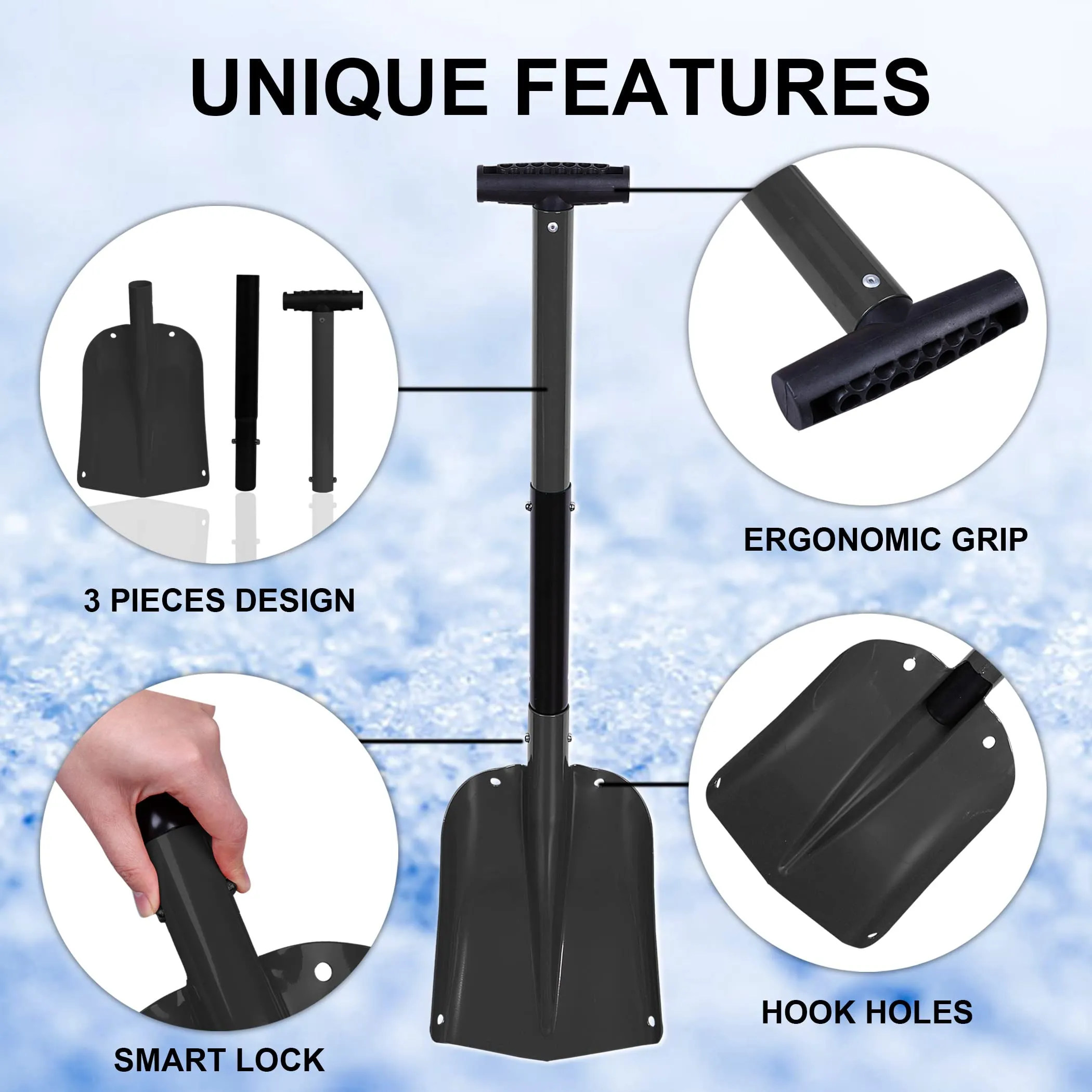 CARTMAN 32.5" Folding Snow Shovel for Emergencies