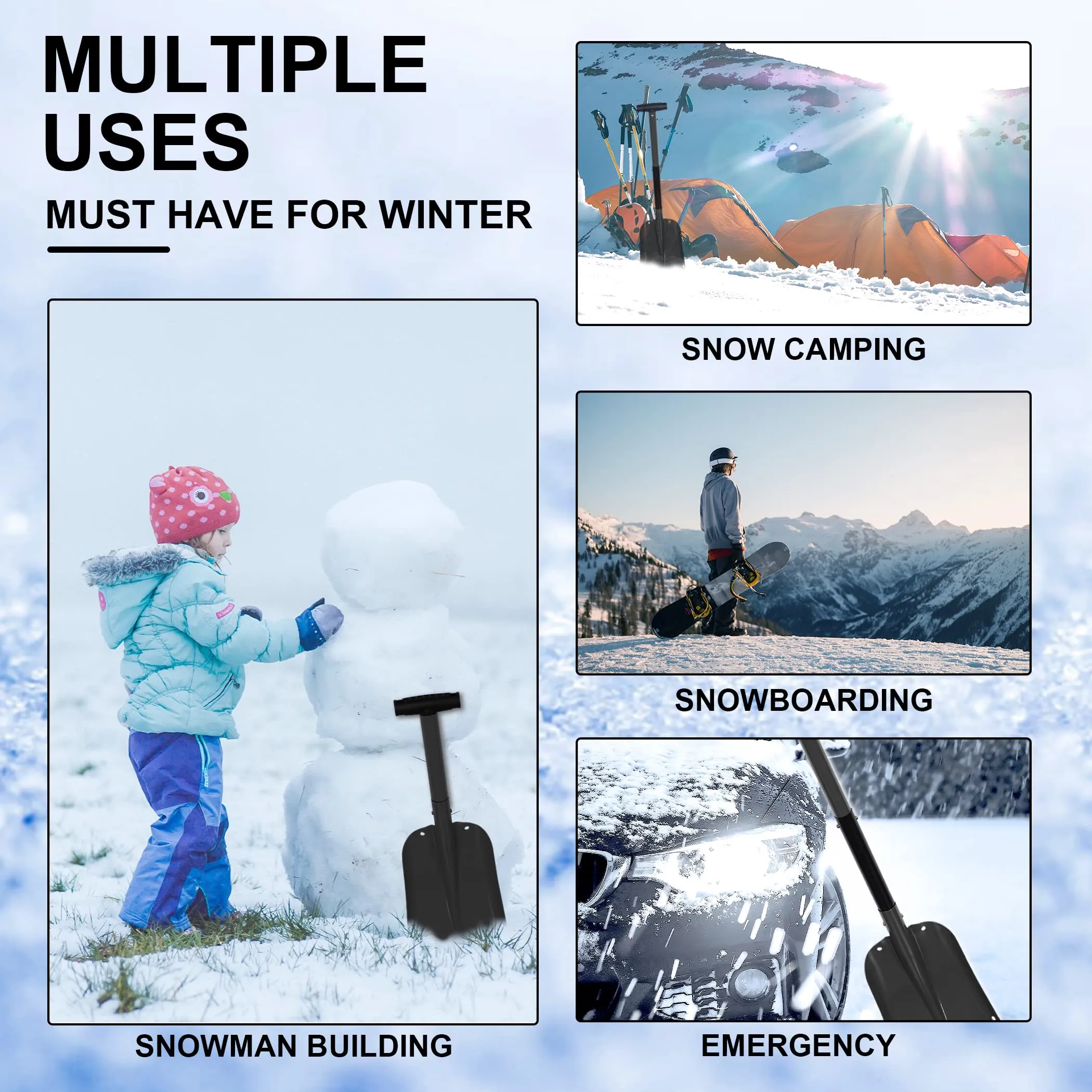 CARTMAN 32.5" Folding Snow Shovel for Emergencies