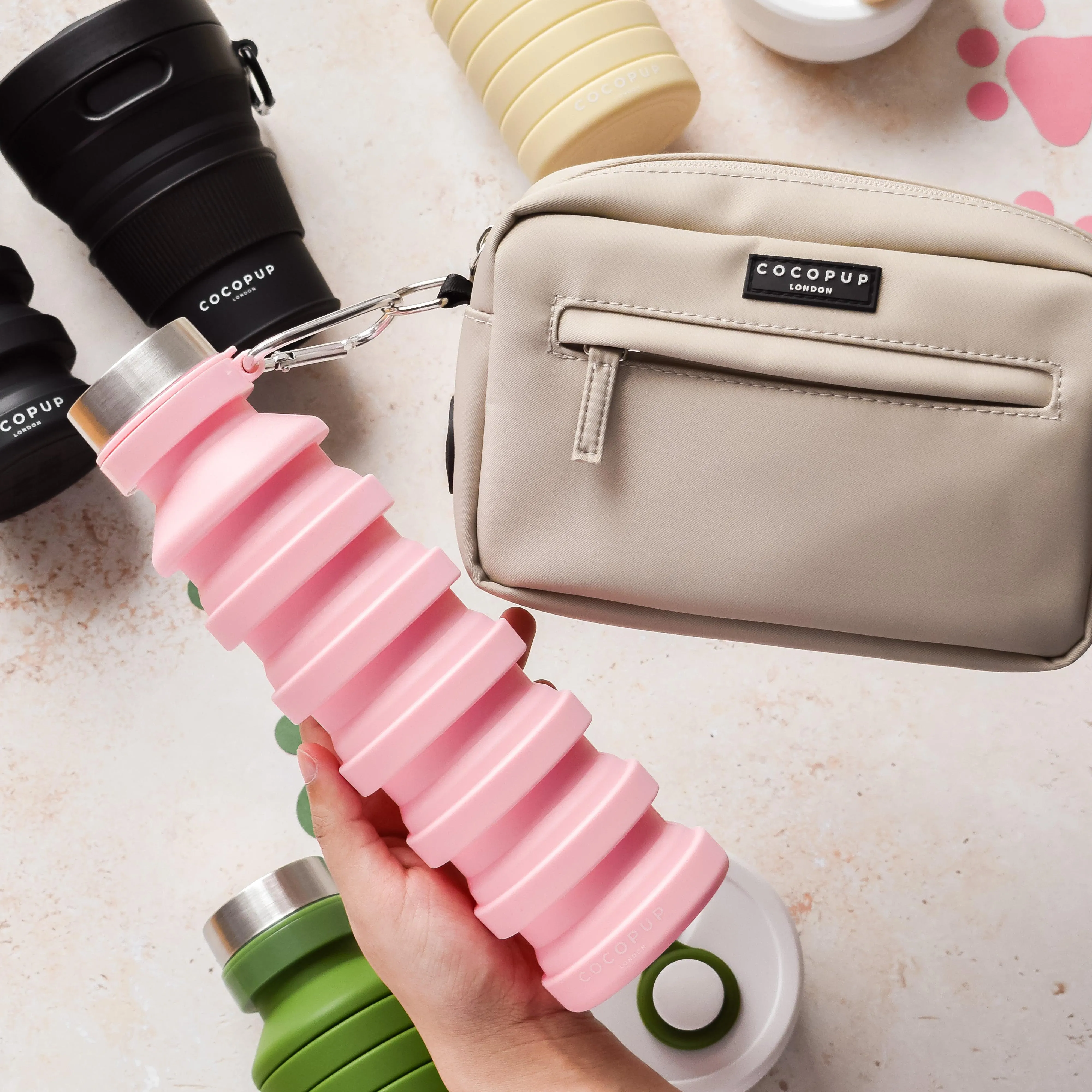 Collapsible Water Bottle by Cocopup - Pink