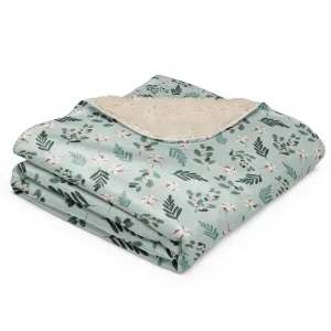 Cozy Christmas Floral Sherpa Blanket