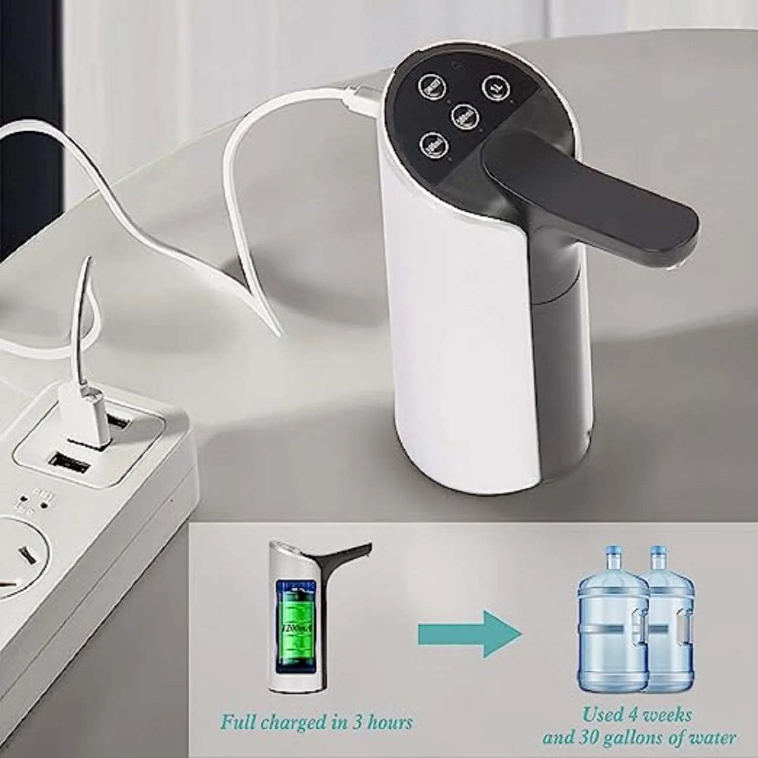E-macht Electric Pump, USB Charging 4 Cases of Portable Water Dispenser