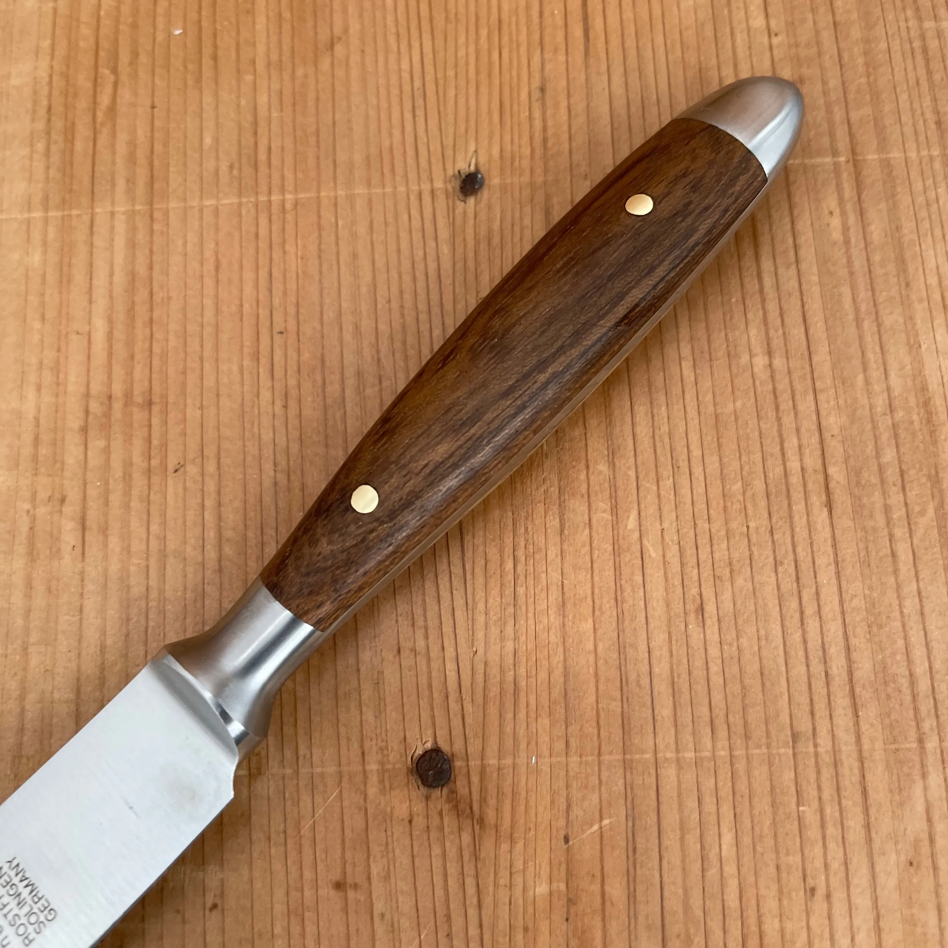 Eichenlaub Forged Tableware Steak Knife Set Stainless Dark Oak Matte Handles - 6 Pieces
