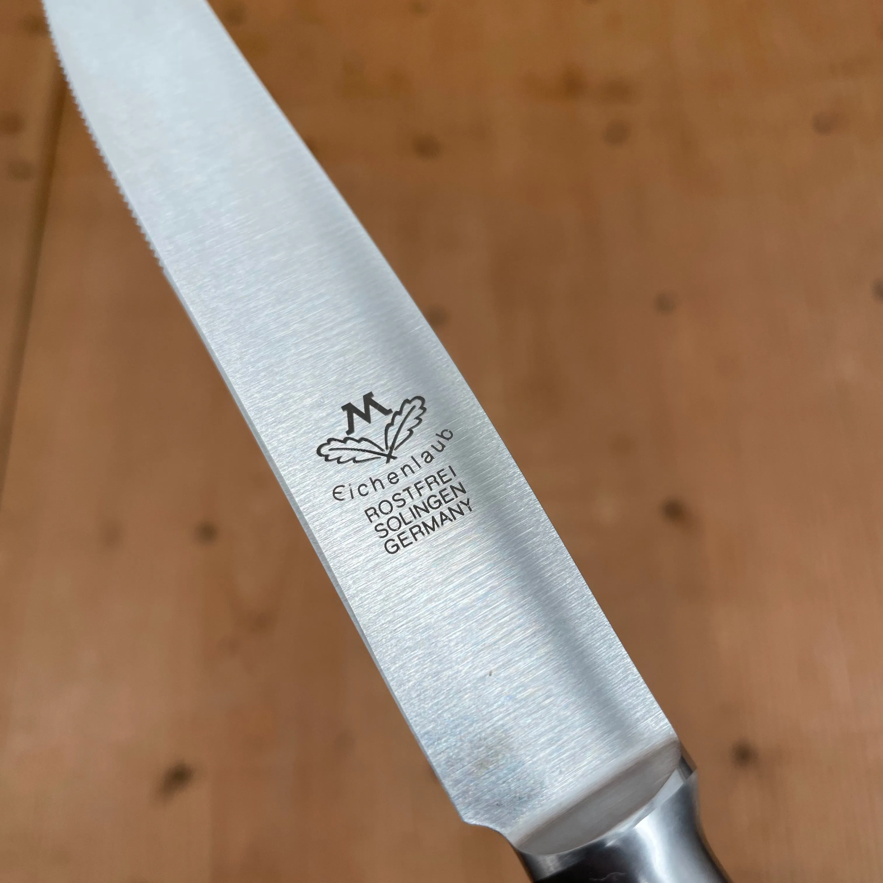 Eichenlaub Forged Tableware Steak Knife Set Stainless Dark Oak Matte Handles - 6 Pieces