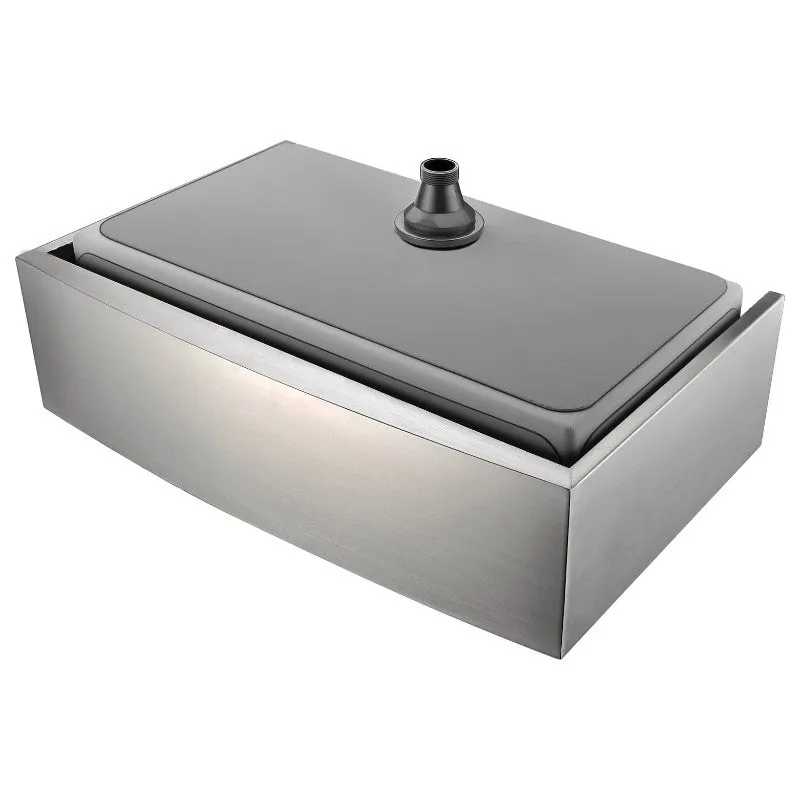 Elysian 35.88" Single Basin Farmhouse Apron Kitchen Sink in Brushed Satin