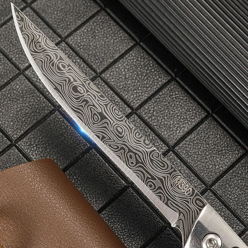 Folding knife with wooden handle for work, hiking & camping