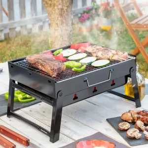 Folding Portable Barbecue for use with Charcoal Bearbq Innovagoods