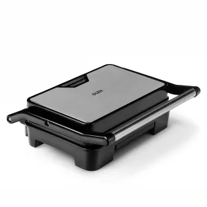 Glen SA 3029 Press Grill Maker 830W With Non Stick Coated Grill Plate & Oil Collector Tray  2 Years Warranty, Black