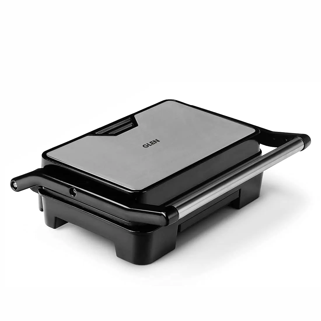 Glen SA 3029 Press Grill Maker 830W With Non Stick Coated Grill Plate & Oil Collector Tray  2 Years Warranty, Black