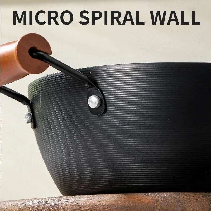 KSISE Brand Authentic Soup Pot with Maifan Stone Coating, Glass Lid, Micro Spiral Wall - Multi-Purpose Cooking