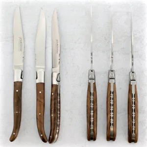Laguiole Forged Steak Knives Burled Walnut
