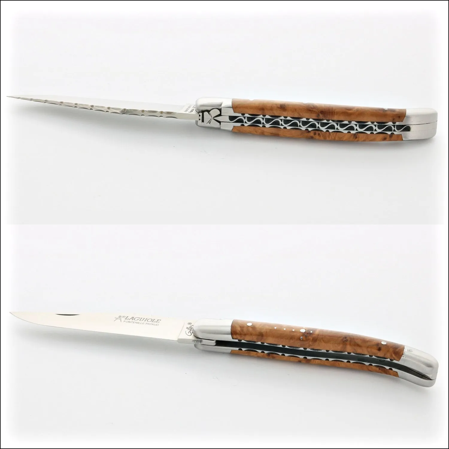 Laguiole Traditional Knife 11 cm Guilloche Poplar Burl