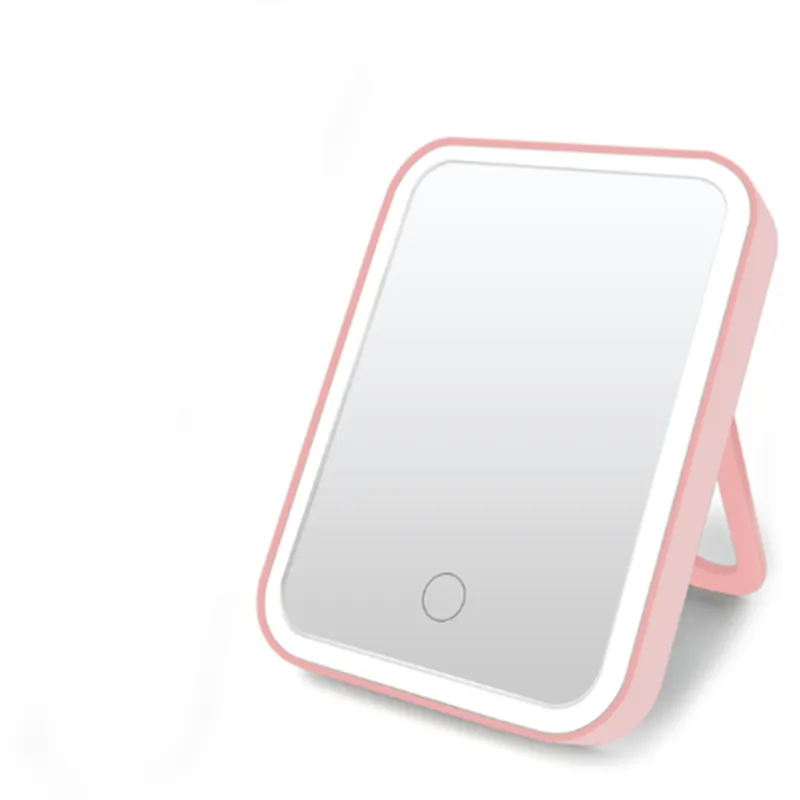 LED Makeup Mirror Touch Screen 3 Lights Portable Standing Folding Vanity Mirroirs 5X Magnifying