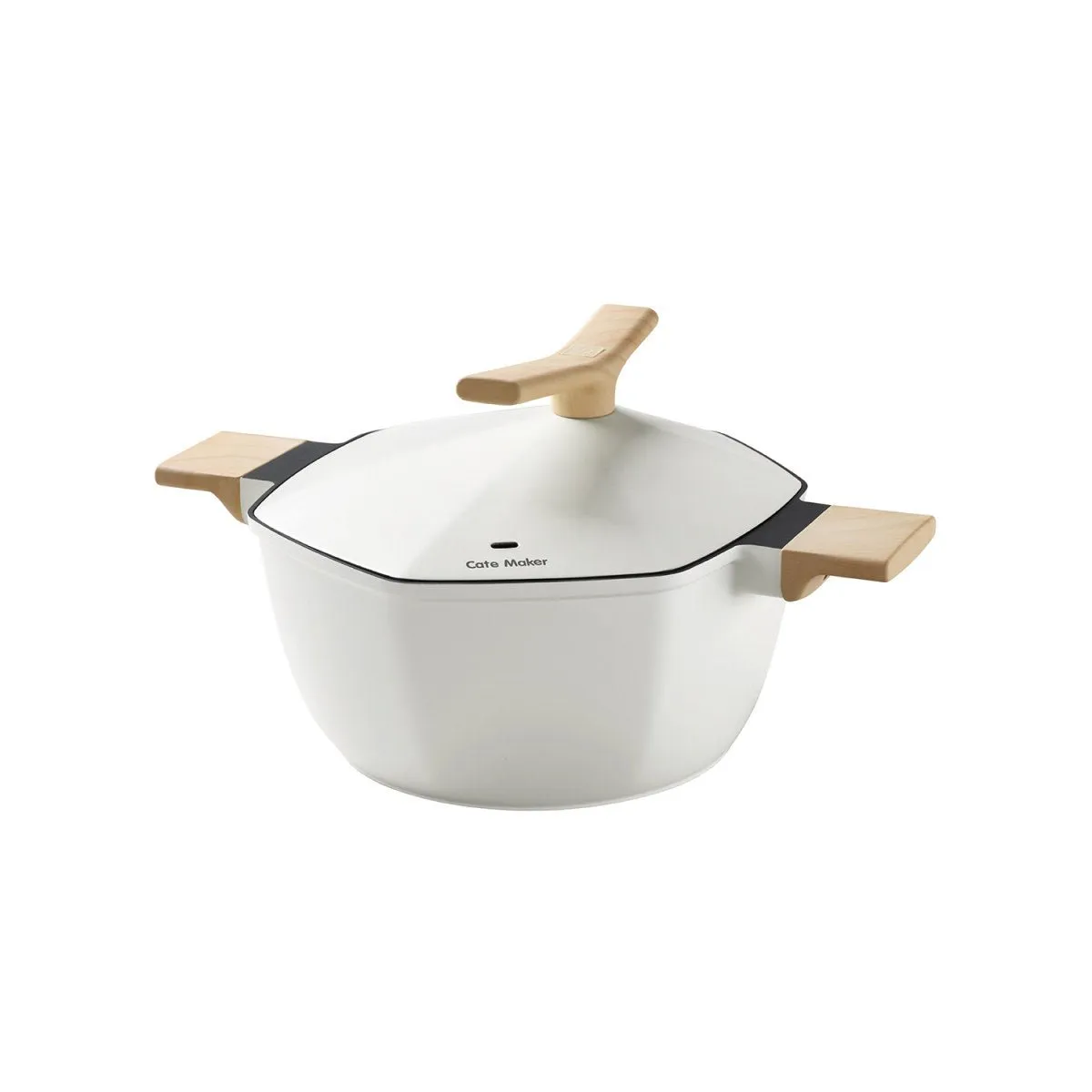 Maple Leaf 24cm White Non-stick Soup Pot - A Taste of Everyday Elegance