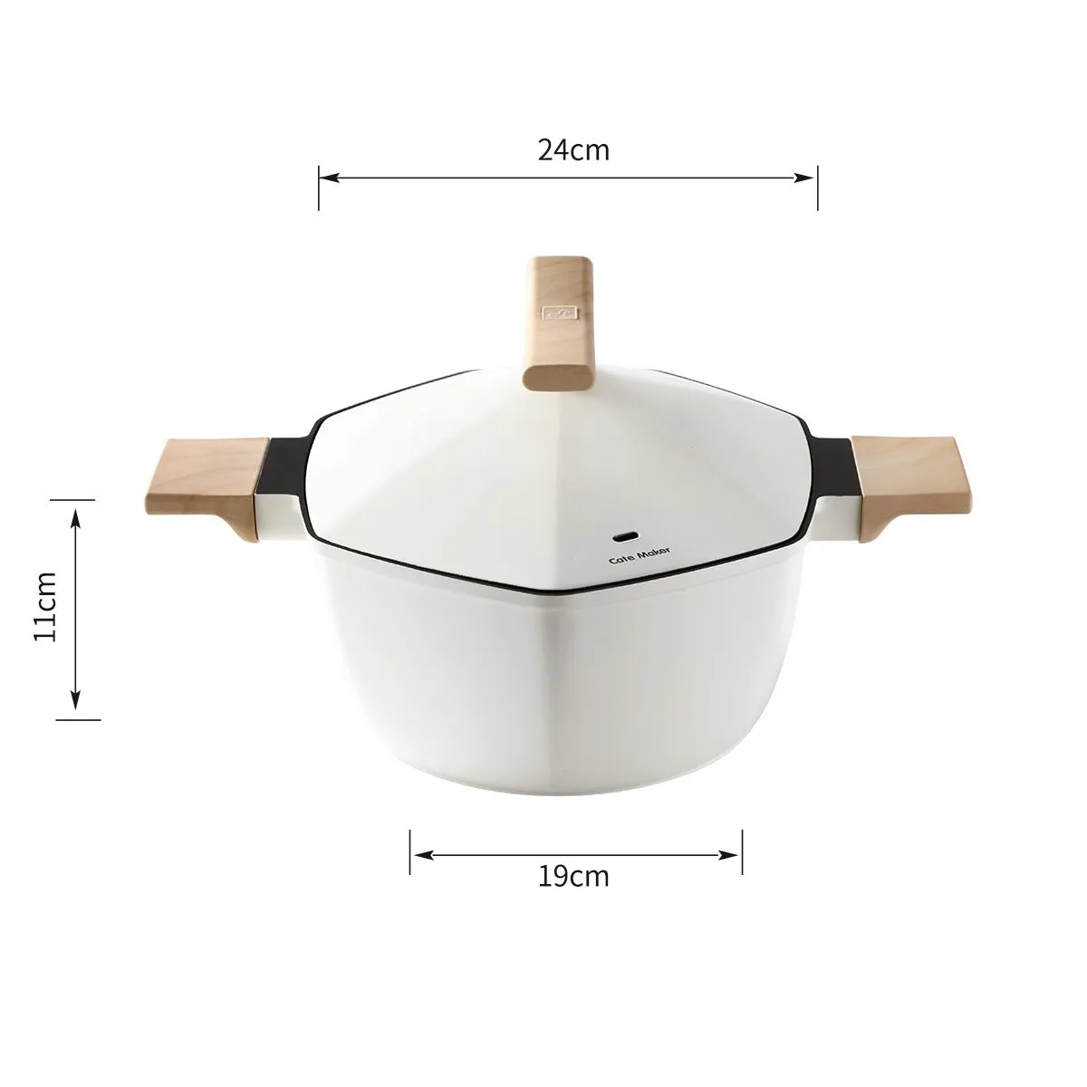 Maple Leaf 24cm White Non-stick Soup Pot - A Taste of Everyday Elegance