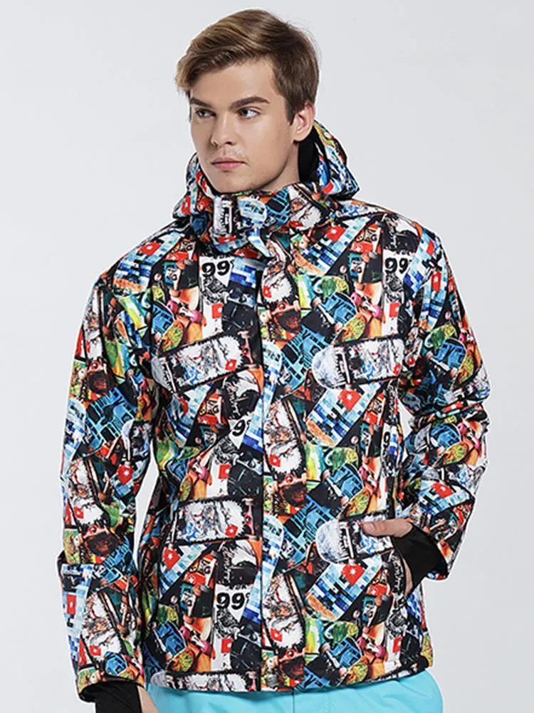 Men's High Windproof Technology Colorfull Printed Snowboard&Ski Jacket Wear