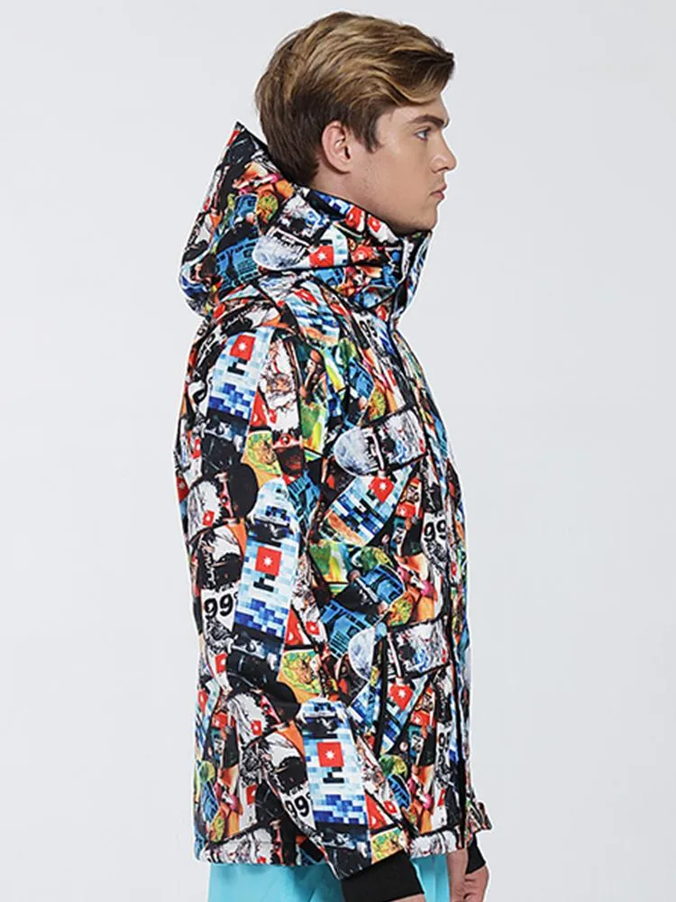 Men's High Windproof Technology Colorfull Printed Snowboard&Ski Jacket Wear