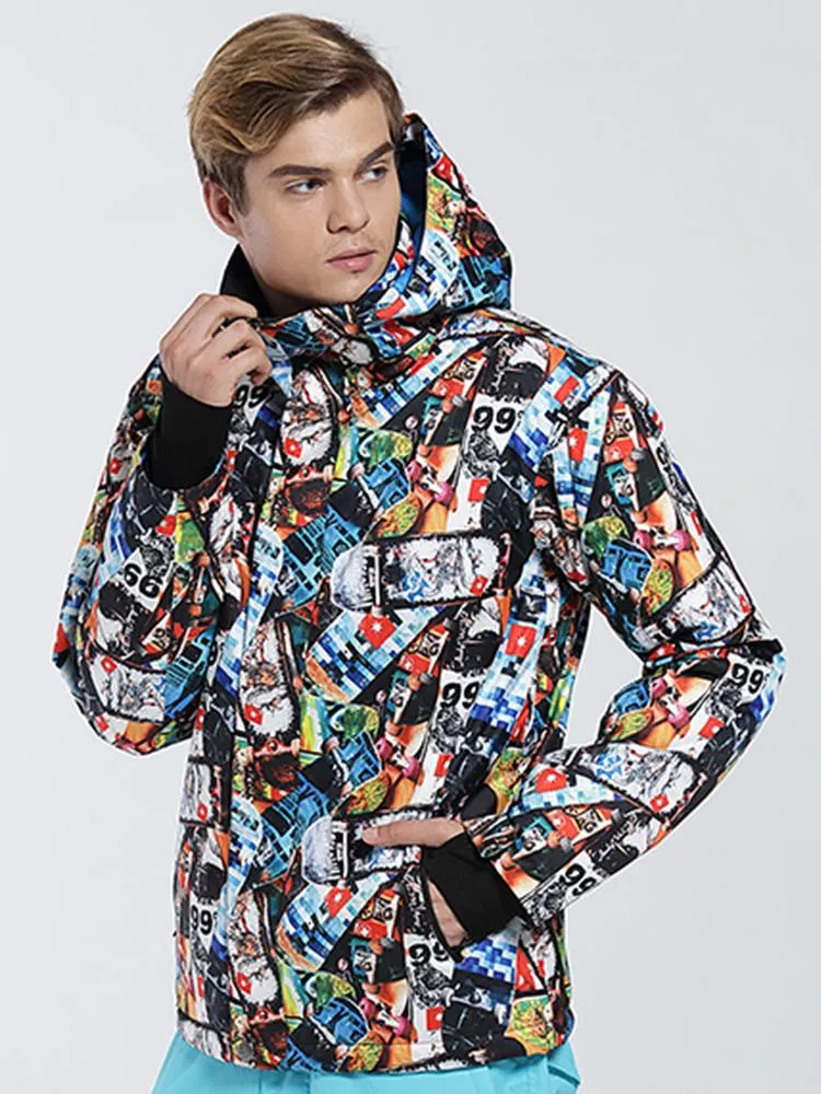 Men's High Windproof Technology Colorfull Printed Snowboard&Ski Jacket Wear