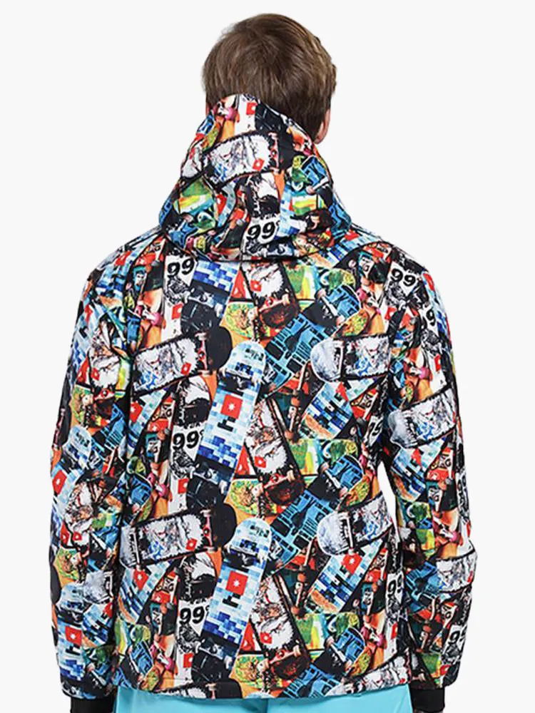 Men's High Windproof Technology Colorfull Printed Snowboard&Ski Jacket Wear
