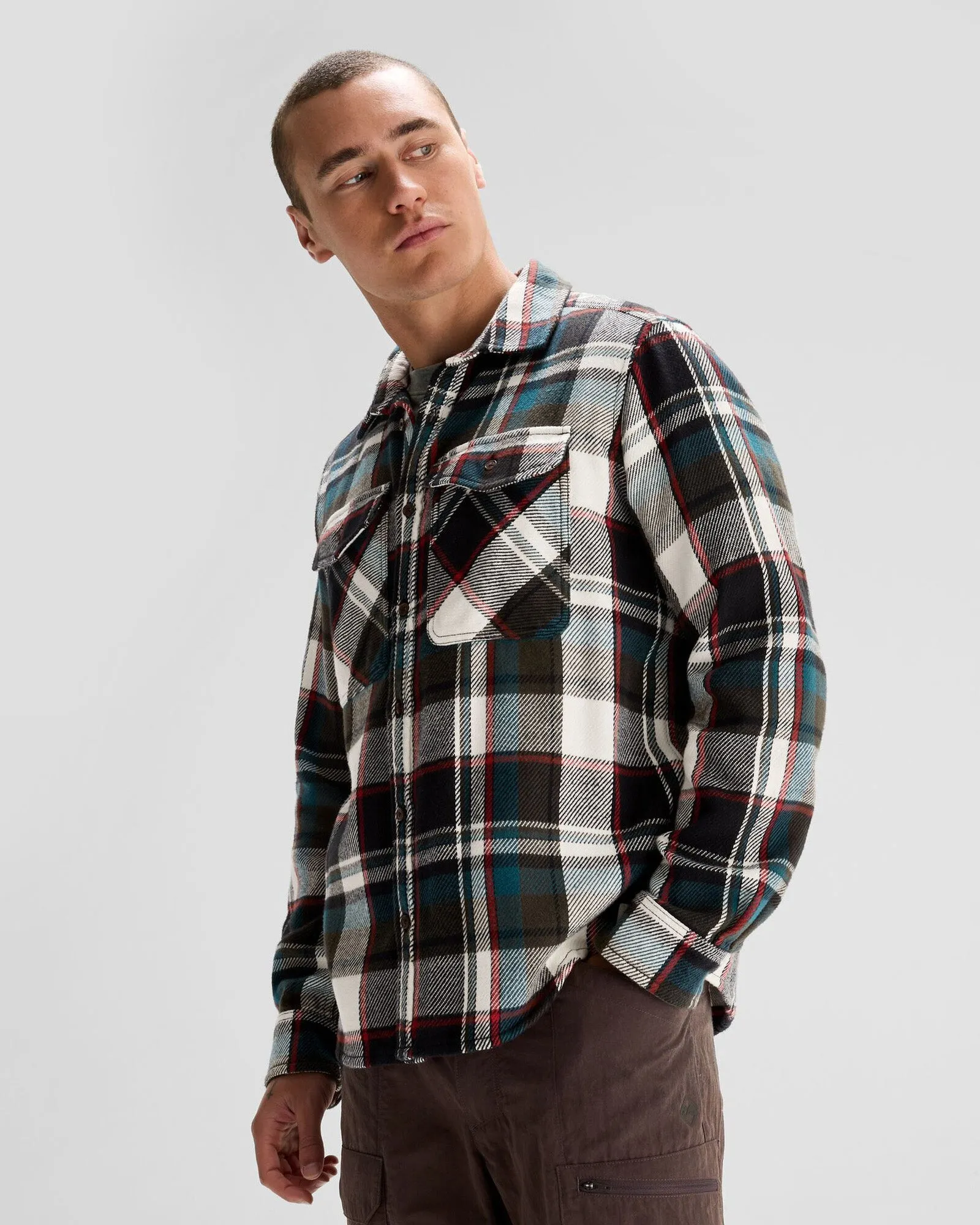 Men's Huntly Long Sleeve Shirt - Hut Plaid Dark Moss