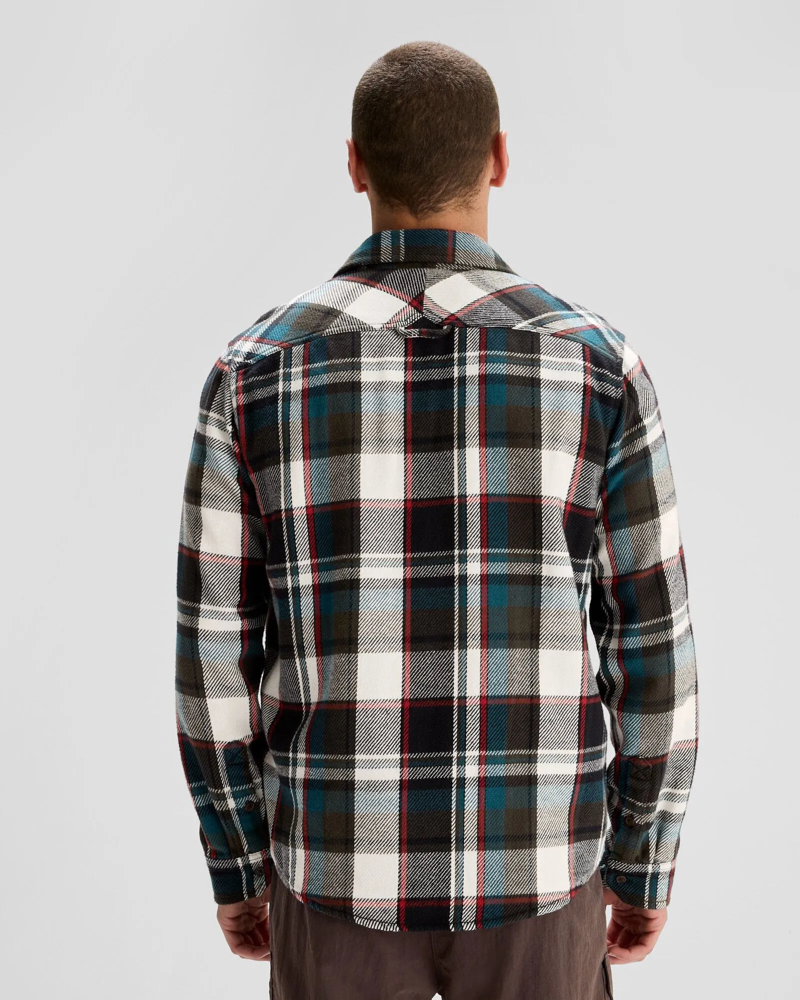 Men's Huntly Long Sleeve Shirt - Hut Plaid Dark Moss