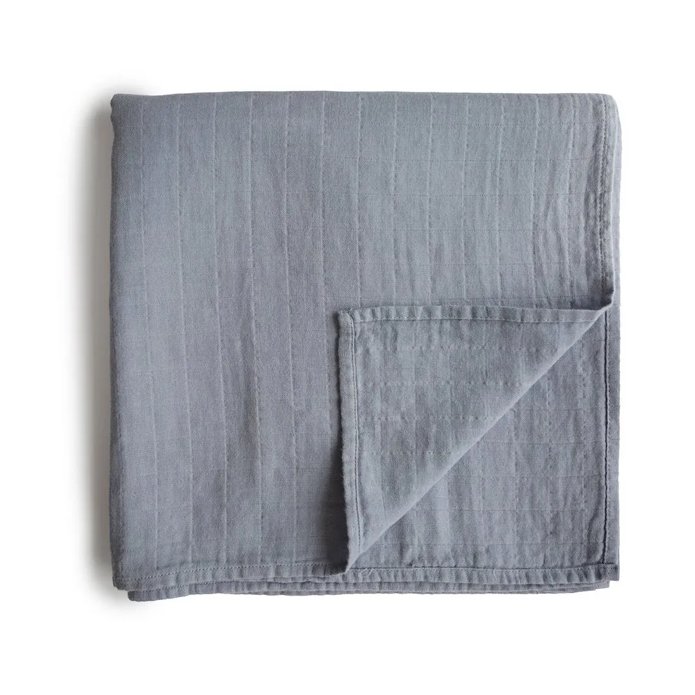 Mushie Organic Cotton Muslin Baby Swaddle - Tradewinds