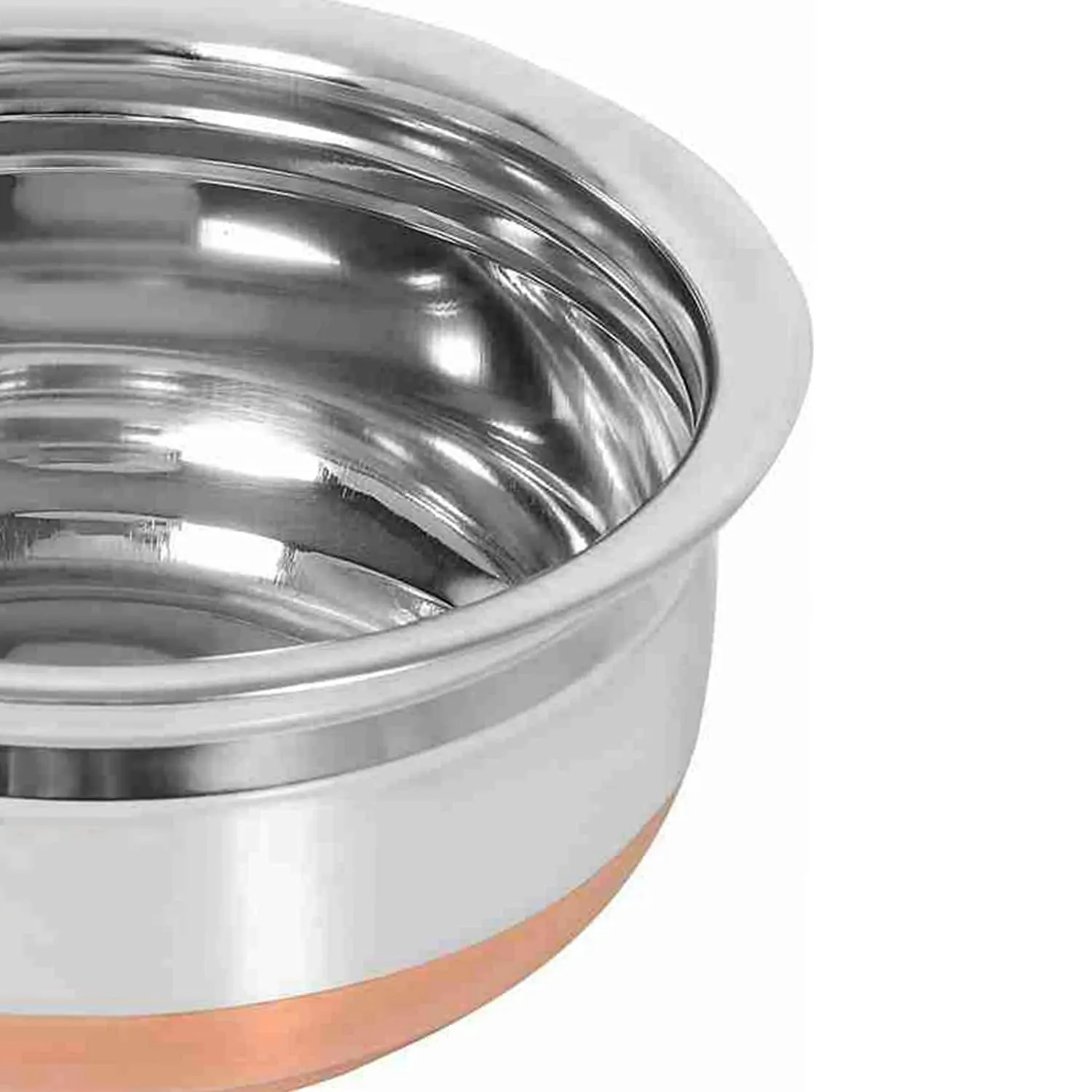 Nirvika Stainless Steel Handi with Lid Kitchen Serving, Cooking Bowl | Steel Handi Set | Cookware Set | Handi Set 5-Pieces|Biryani 0.500 L, 0.750 L, 1.000 L, 1.500 L, 1.200 L