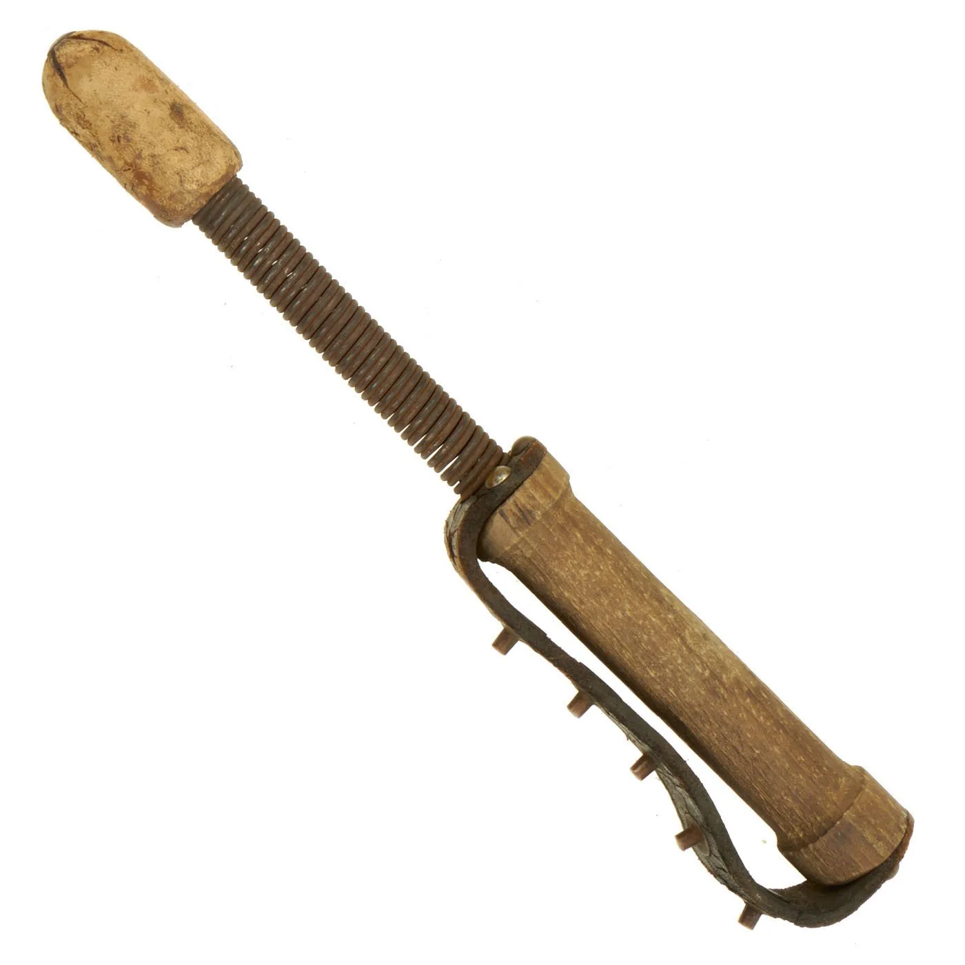 Antique British WWI Steel Spring Trench Raiding Cosh Club - Rare Collectible Weapon