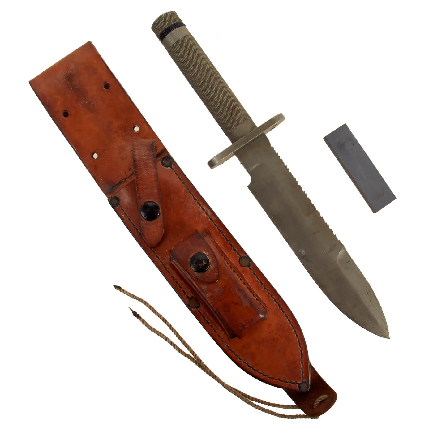 Original U.S. Operation Just Cause Invasion of Panama Robert Parrish Survival Knife Carried by US Ranger During Jump Into Panama - With Sheath and Letter