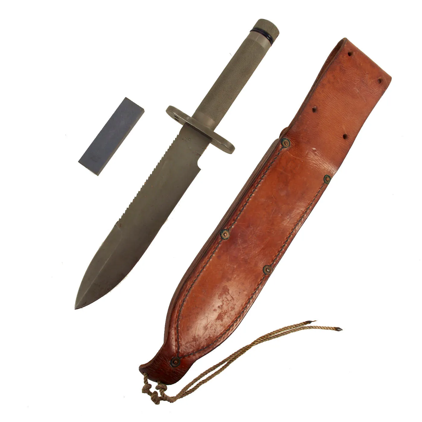 Original U.S. Operation Just Cause Invasion of Panama Robert Parrish Survival Knife Carried by US Ranger During Jump Into Panama - With Sheath and Letter
